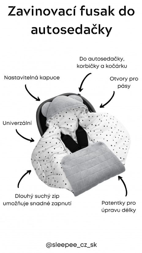 Fusak/zavinovačka/deka do autosedačky Sleepee Royal Sand