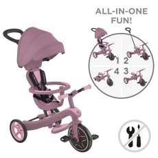 Globber trojkolka Explorer Trike 4in1 Ecologic Berry