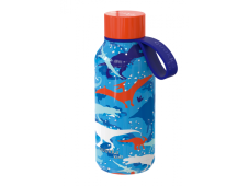 Termo láhev Quokka Solid Kids z nerezové oceli s poutkem Dinosaurus 330 ml