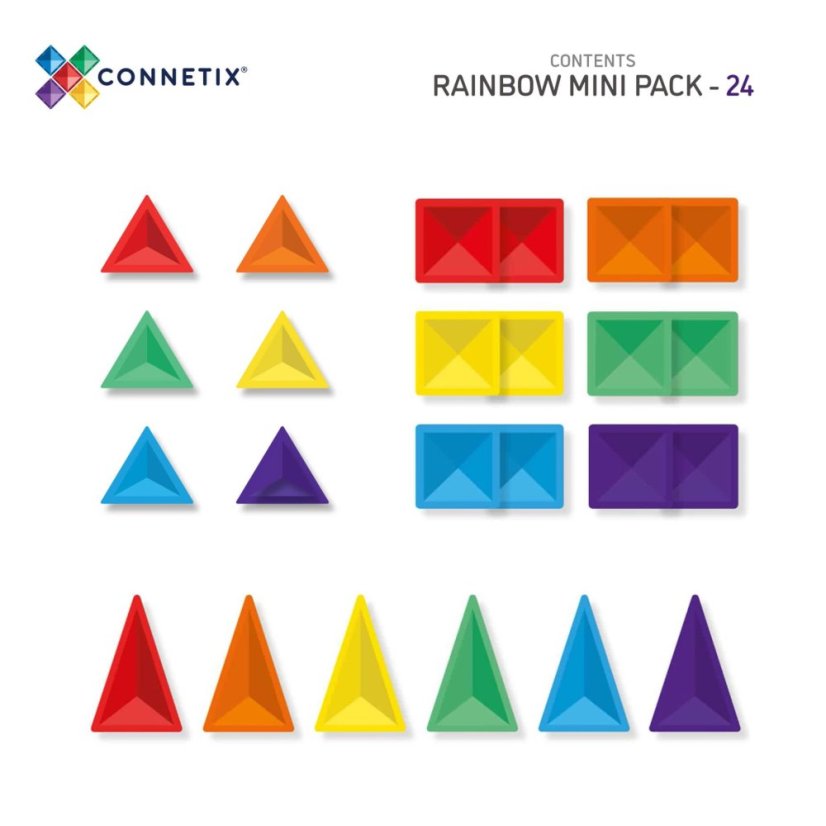 Connetix Magnetická stavebnica Rainbow Mini Pack 24 ks