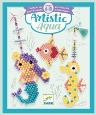 DJECO Artistic Aqua-Korálkování: Moře, 3 přívěsky, ukládání kuliček-mozaika/koláž
