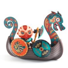Djeco Arty Toys figúrka Viking Drak Barbarious na lodi