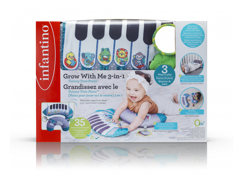 Glasbeni vzglavnik Infantino Grow With Me Piano 3v1