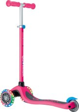 Globber detská trojkolesová kolobežka - Primo Lights V2 - Svietiace Kolieska - Fuchsia