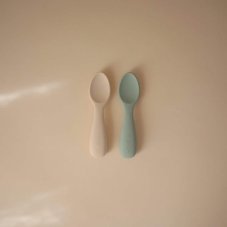Mushie Dvojbalenie štartovacích lyžičiek pre batoľatá mushie - cambridge blue/ shifting sand