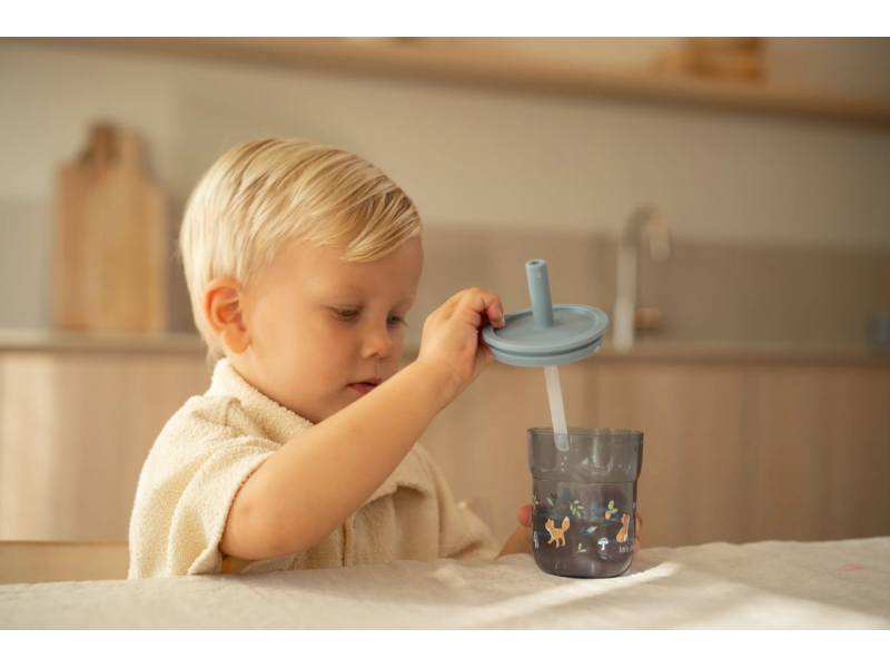 Little Dutch Láhev s brčkem 250 ml Forest Friends