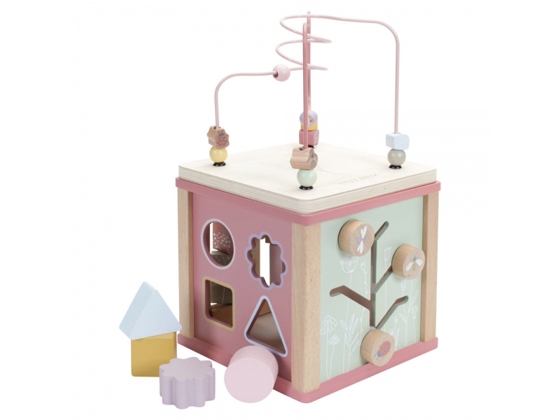 Little Dutch Kocka s aktivitami drevená Wild Flowers