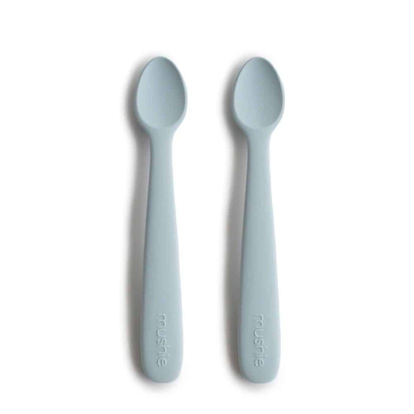 MUSHIE Dvojbalenie silikónových lyžičiek - powder blue