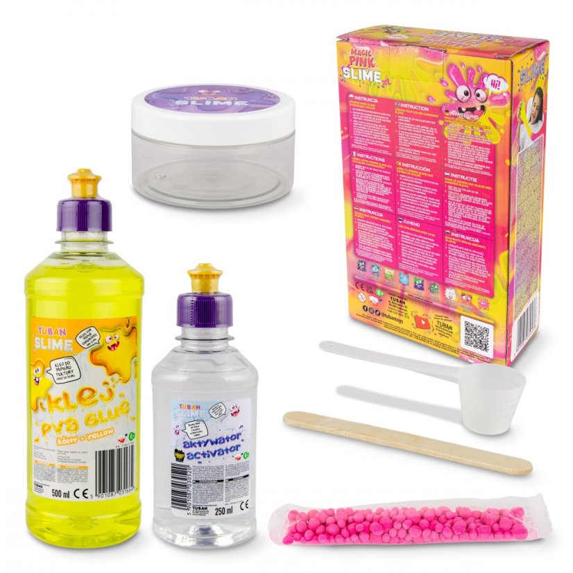 TUBAN DIY Slime Sada na výrobu slizu Magická ružová XL