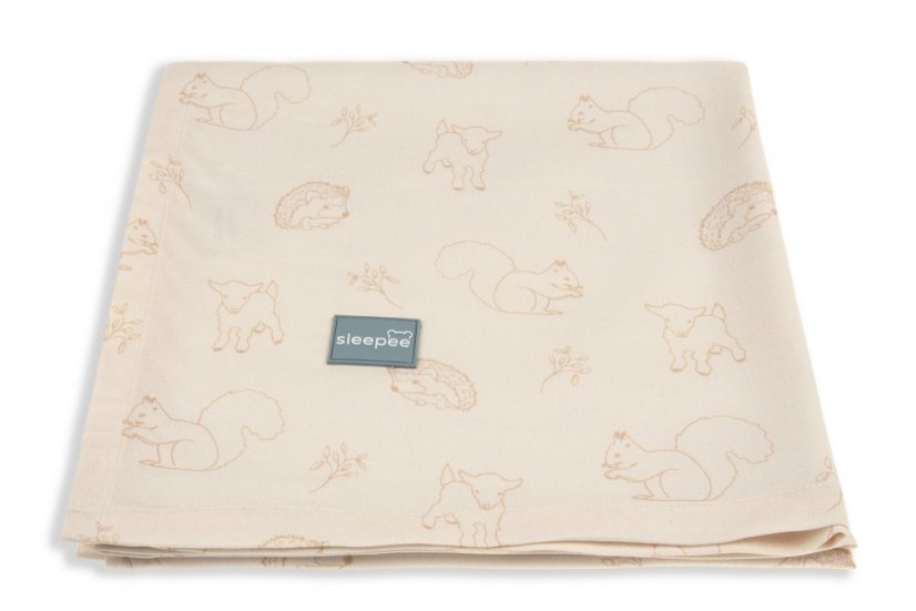 Bambusová deka/šátek Sleepee Bamboo 3v1 Vintage Animals Cream