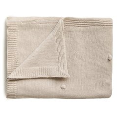 Mushie pletená dětská deka z organické bavlny (tečkovaná Off White)