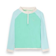 KiETLA ICONIK plavky s UV ochranou - tričko s dlhým rukávom - Green Blue (2-4 roky)