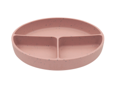 KikkaBoo Tanier delený s prísavkou Platinum Silicone Blush