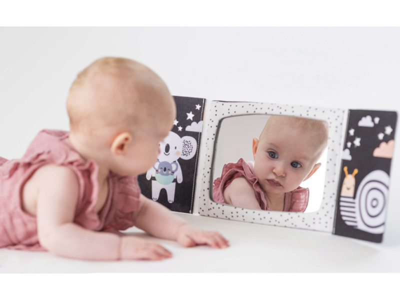 Taf Toys Igralna knjiga na trebuhu z ogledalom