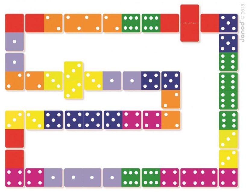 Janod Otroško dvostransko domino Džungla z živalmi 28 kart