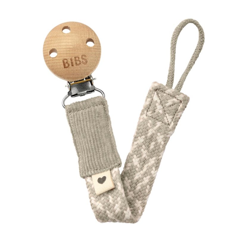 BIBS Paci Braid klip na dudlík (Sage / Ivory)