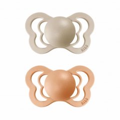 BIBS Couture anatomické dudlíky ze silikonu 2ks - velikost 2 (Vanilla / Peach)