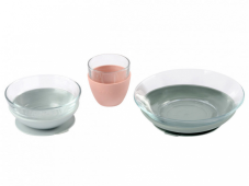 Beaba Skleněný jídelní set s přísavkami Eucalyptus