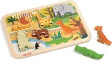 Janod Drevené vkladacie puzzle pre najmenších ZOO Chunky