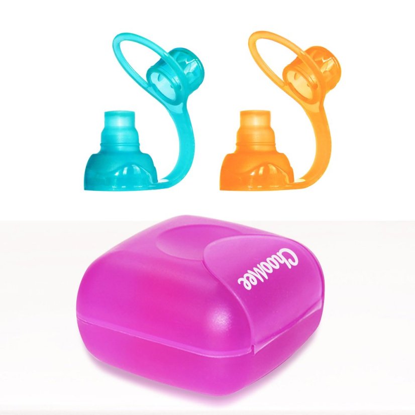 ChooMee SoftSip náustky na kapsičku 2ks v puzdre (Orange / Aqua)