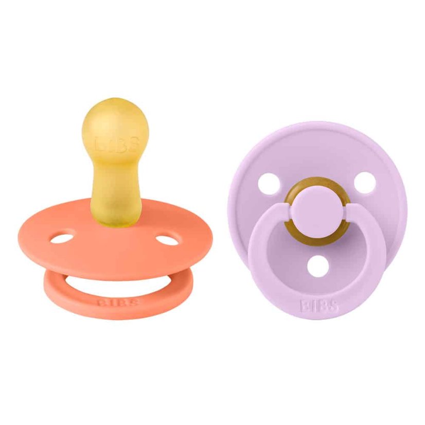 BIBS Colour cumlíky z prírodného kaučuku 2ks - veľkosť 1 (Lavender / Baby Pink)
