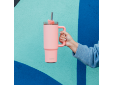 Quokka Nerezový termohrnček so slamkou Vibe Coral 880 ml