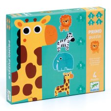 Djeco Primo puzzle 4 Zvieratká v džungli 18 ks