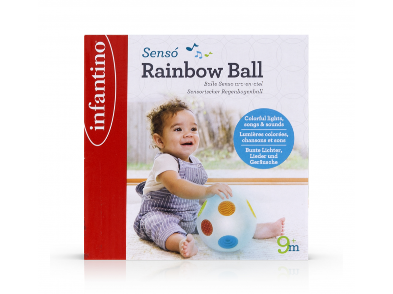 Infantino Hudobná a svietiaca loptička Rainbow Ball