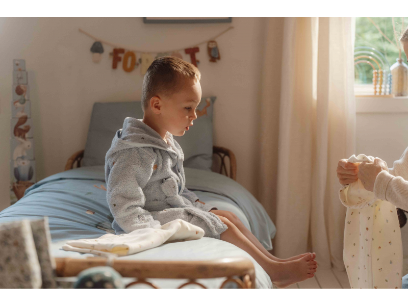 Little Dutch Župan froté Forest Friends Blue veľ. 74/80