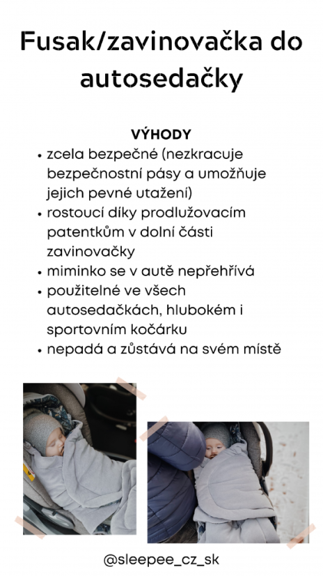 Fusak/zavinovačka/deka do autosedačky Sleepee Royal Sand