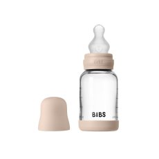 Skleněná antikoliková láhev BIBS se silikonovou savičkou 120 ml (Blush)