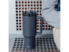 Quokka Nerezový termohrnček so slamkou Stream Black 1200 ml