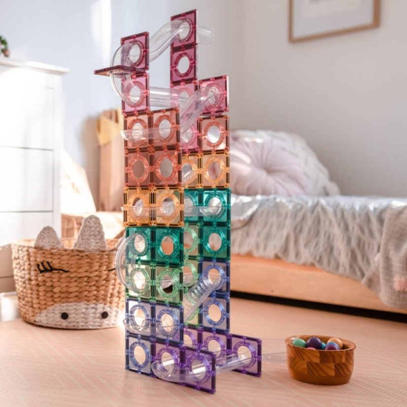 Connetix Magnetická stavebnica Pastel Ball Run Pack 106 ks