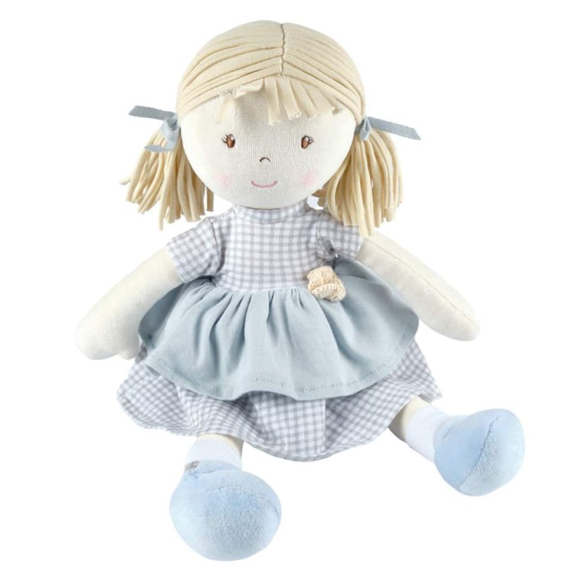 Bonikka All Natural látková bábika (Neva modré šaty)