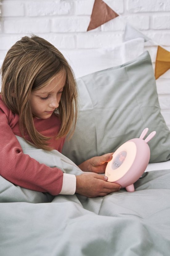 Rabbit and Friends Budík so svetlom Zajačik Ružový