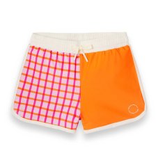 KiETLA ICONIK plavky s UV ochranou - šortky - Tartan Red (2-4 roky)