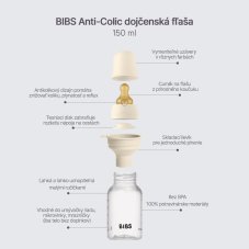 BIBS antikoliková fľaša so silikónovým cumlíkom 150ml (Baby Blue)
