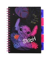 Coolpack Spirálový zápisník B5 se záložkami Stitch Black