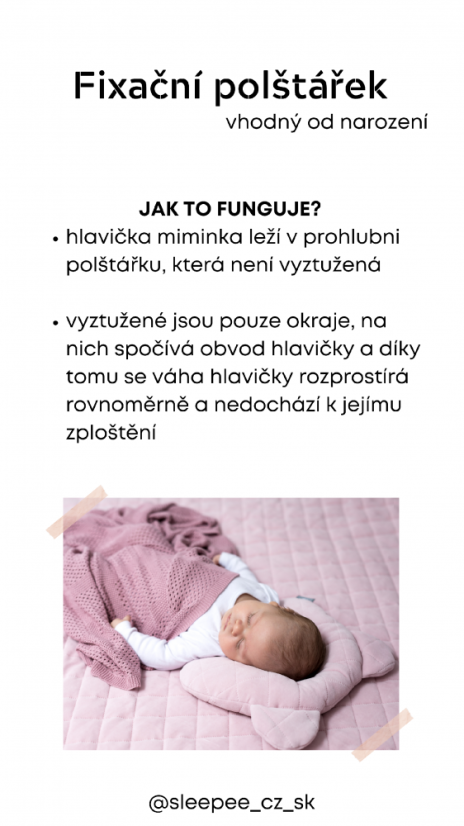 Fixačný polštár Sleepee Royal Baby Teddy Bear ružová