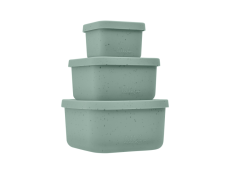 KikkaBoo Sada boxov na desiatu 3 ks Platinum Silicone Sage
