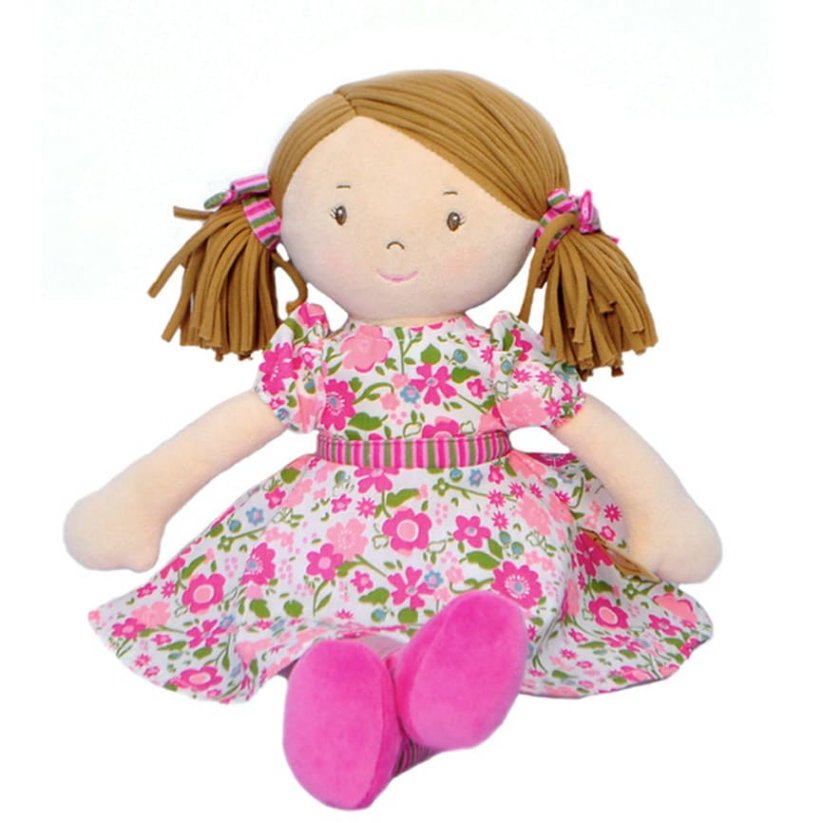 Bonikka Dames látková bábika (Katy – ružovo-modré šaty)