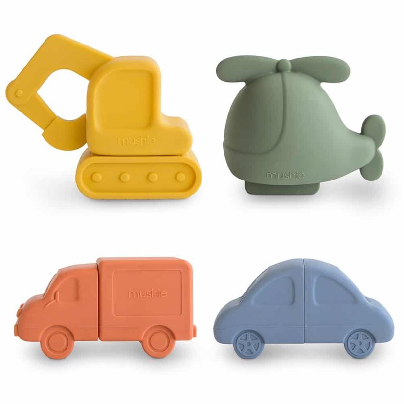 Mushie Set hračiek na kúpanie - vehicles