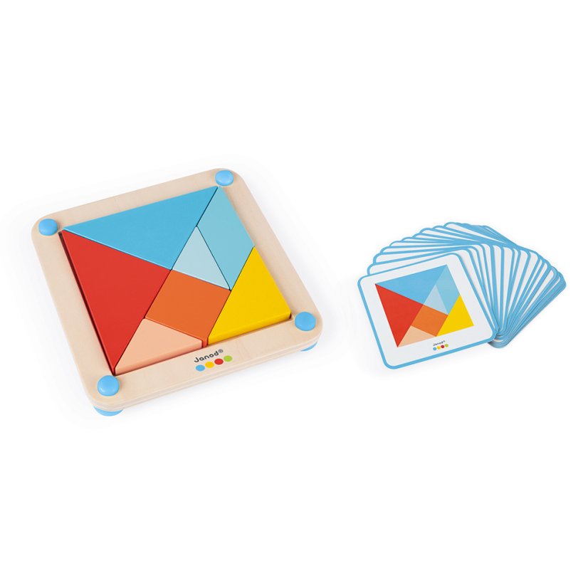 Janod Origami Tangram s předlohami 25 ks karet série Montessori