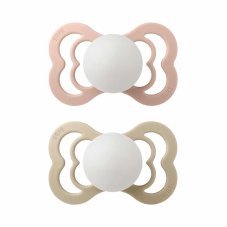 BIBS Supreme symetrické dudlíky ze silikonu 2ks - velikost 2 (Blush Noční / Vanilla Noční)