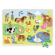 Djeco Drevené edukačné puzzle Farmárske zvieratká