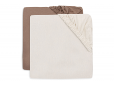 Jollein Napínacia plachta 120x60 cm 2 ks Milky Coffee/Ivory