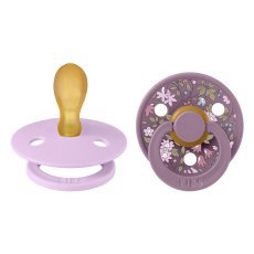 BIBS x LIBERTY Barvne simetrične dude iz naravnega kavčuka 2 kosa - velikost 2 (Violet Sky / Mauve)