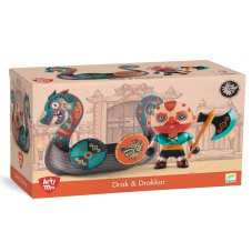 Djeco Arty Toys figúrka Viking Drak Barbarious na lodi
