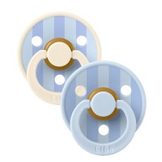BIBS STUDIO Barevný blok dudlíků z přírodního kaučuku 2ks - velikost 1 (Baby Blue Dusty Blue Mix)