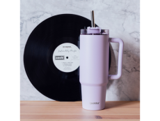 Quokka Nerezový termohrnček so slamkou Stream Purple 950 ml